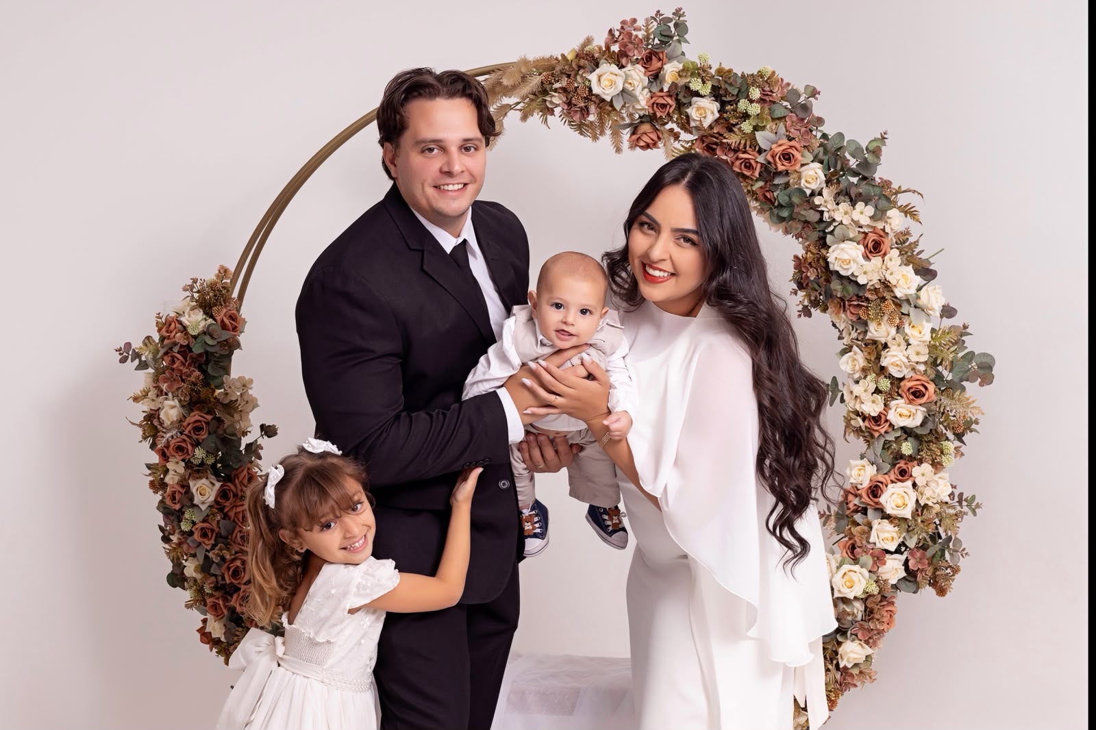 Os noivos com a família